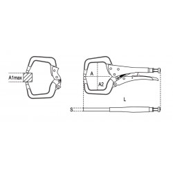 Pinza regolabile autobloccante ganasce a collo di cigno  in alluminio - Beta 1062AL