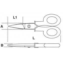 Forbici per elettricisti lame diritte in acciaio inossidabile con microdentatura - Beta 1128BMX