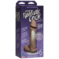 The Realistic Cock - With Removable Vac-u-lock Suction Cup - Ultraskyn - 6 Inch