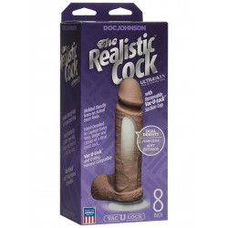 The Realistic Cock - With Removable Vac-u-lock Suction Cup - Ultraskyn - 8 Inch