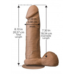 The Realistic Cock - With Removable Vac-u-lock Suction Cup - Ultraskyn - 8 Inch