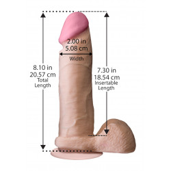 The Realistic Cock - With Removable Vac-u-lock Suction Cup - Ultraskyn - 8 Inch