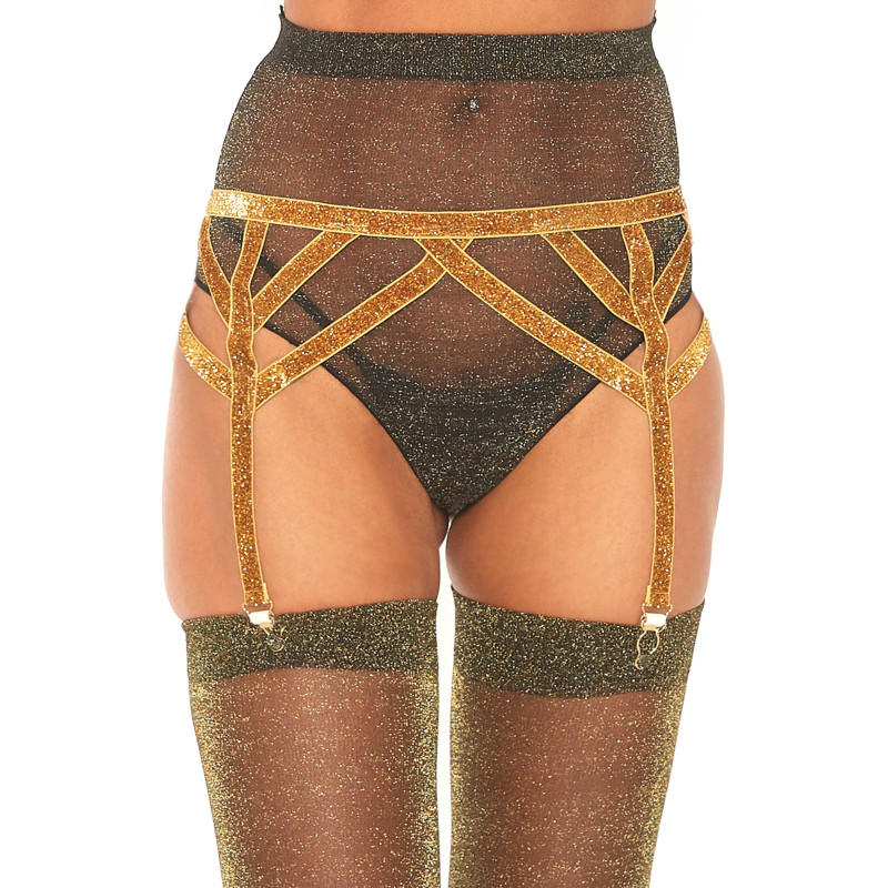 Lurex Elastic Garter Belt