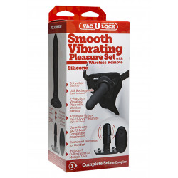 Vac-u-lock - Smooth Vibrating Pleasure Set - With Wireless Remote - Silicone