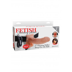 7 Inch Vibrating Hollow Strap-on