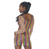 Rainbow Fishnet Mini Dress