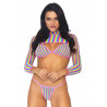 Rainbow Top With String And Crop Top