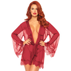 Sheer Robe With Flared Sleeves