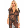 Lace Kaften Robe And Thong