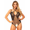 Net And Lace Crotchless Teddy