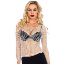 Long Sleeves Fishnet Top