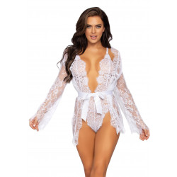 Floral Lace Teddy And Robe