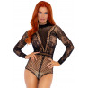 Fishnet Bodysuit With Snapcrotch