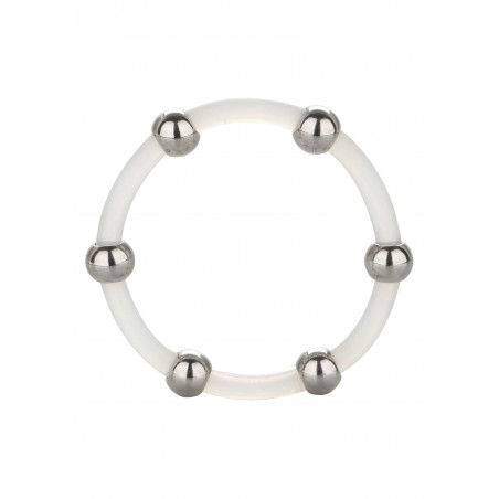 Steel Beaded Silicone Ring Xl