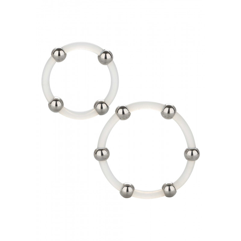 Steel Beaded Silicone Ring Set