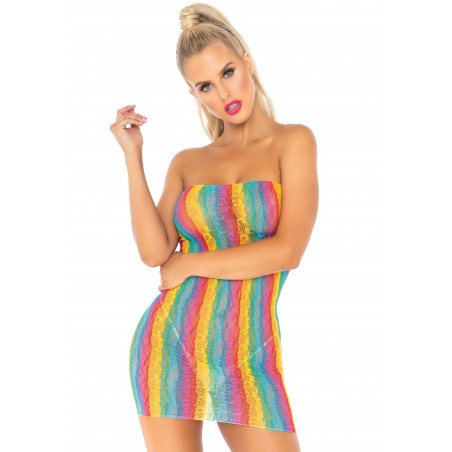 Rainbow Leopard Tube Dress