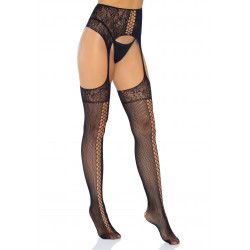 Lace Up Garterbelt Stockings