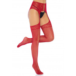 Lace Up Garterbelt Stockings